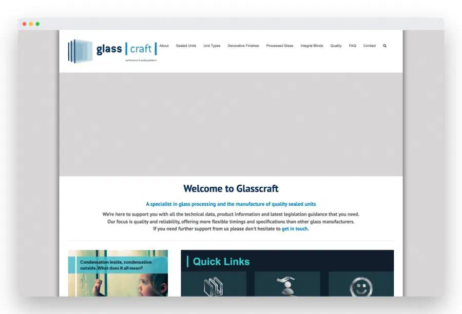 Glasscraft website before